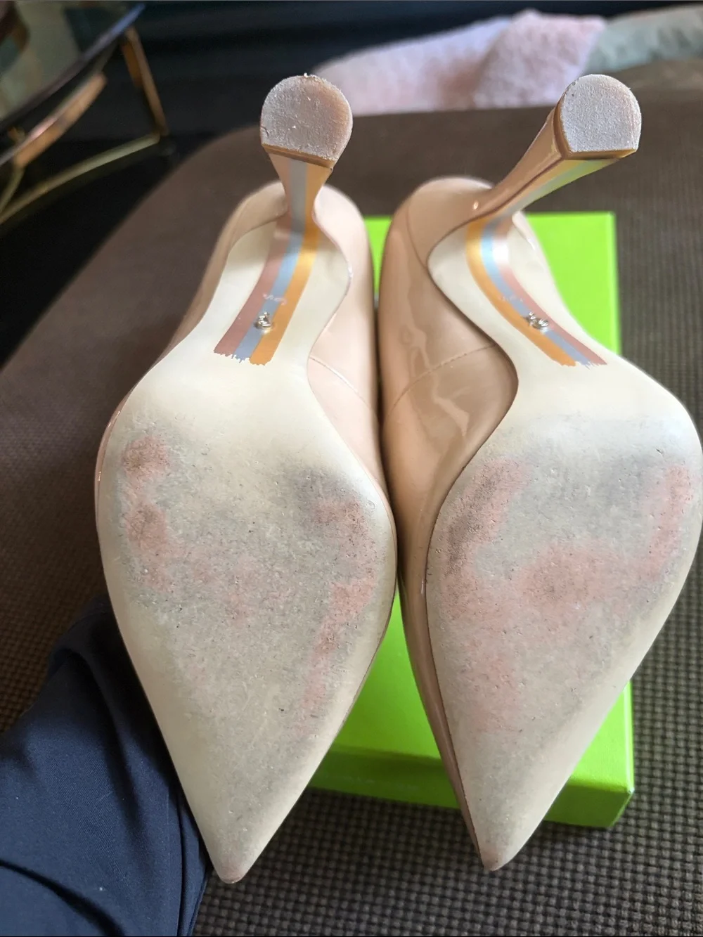 Sam Edelman Nude Patent Pointed-Toe Stiletto Pumps